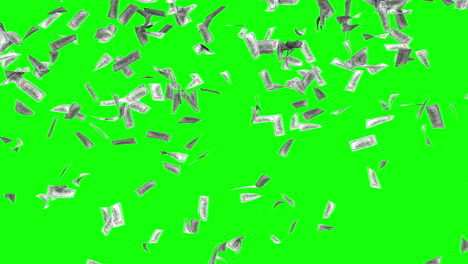 Billetes-De-100-Dólares-Cayendo-En-Pantalla-Verde